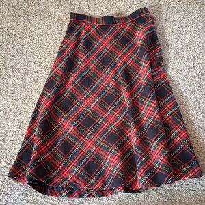 VINTAGE JCPenney Red and Black Plaid A-Line Skirt